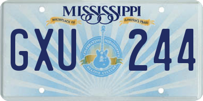 MS license plate GXU244