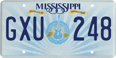 MS license plate GXU248