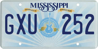 MS license plate GXU252