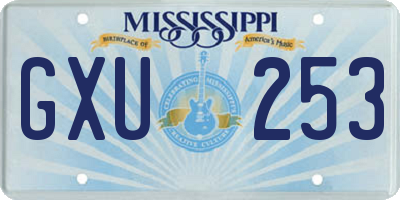 MS license plate GXU253