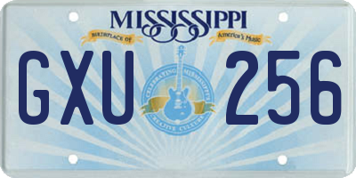 MS license plate GXU256