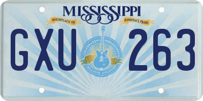MS license plate GXU263