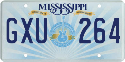 MS license plate GXU264