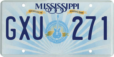 MS license plate GXU271