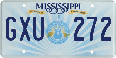MS license plate GXU272