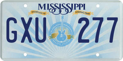 MS license plate GXU277