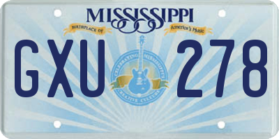 MS license plate GXU278