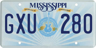 MS license plate GXU280