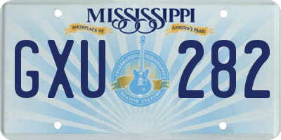 MS license plate GXU282