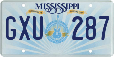 MS license plate GXU287
