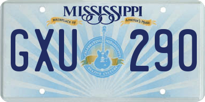 MS license plate GXU290