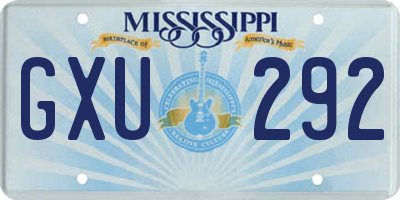 MS license plate GXU292