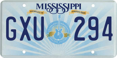 MS license plate GXU294