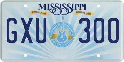 MS license plate GXU300