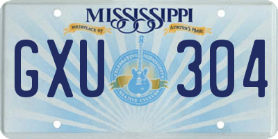 MS license plate GXU304