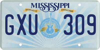 MS license plate GXU309