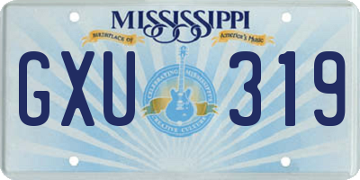 MS license plate GXU319