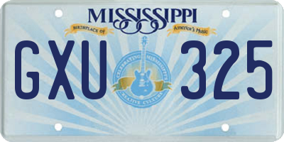 MS license plate GXU325