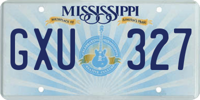 MS license plate GXU327