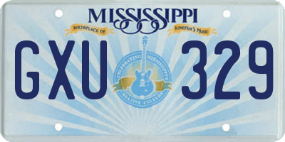 MS license plate GXU329