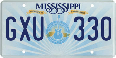MS license plate GXU330