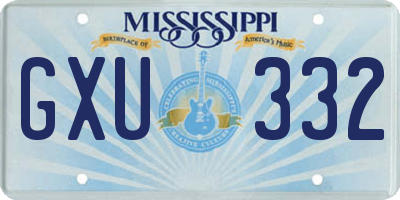 MS license plate GXU332