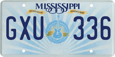 MS license plate GXU336