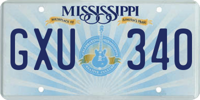 MS license plate GXU340