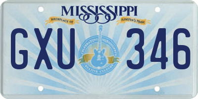 MS license plate GXU346