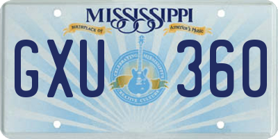 MS license plate GXU360