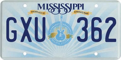MS license plate GXU362