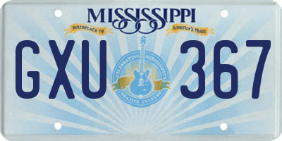 MS license plate GXU367