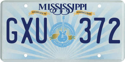 MS license plate GXU372