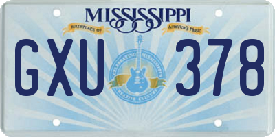 MS license plate GXU378