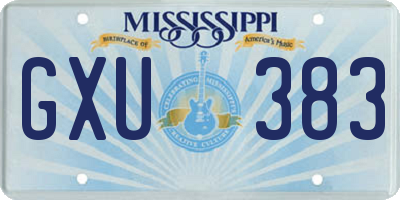 MS license plate GXU383