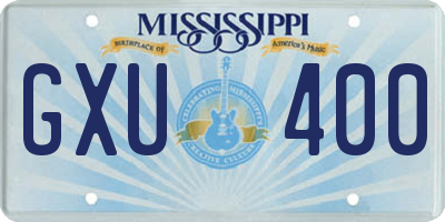 MS license plate GXU400