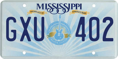 MS license plate GXU402