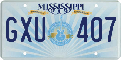 MS license plate GXU407