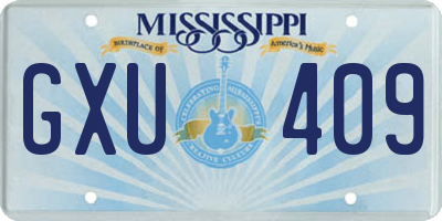 MS license plate GXU409