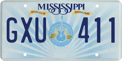 MS license plate GXU411