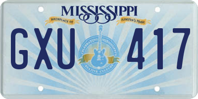 MS license plate GXU417