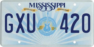 MS license plate GXU420
