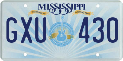 MS license plate GXU430