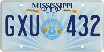 MS license plate GXU432