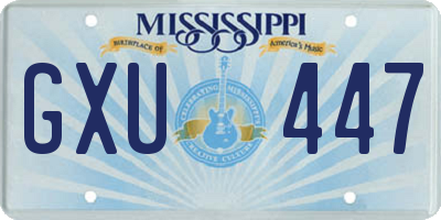MS license plate GXU447
