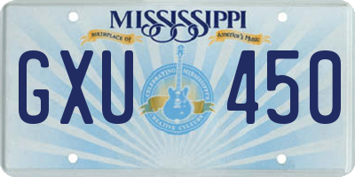 MS license plate GXU450