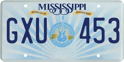 MS license plate GXU453