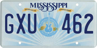 MS license plate GXU462