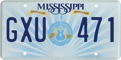 MS license plate GXU471