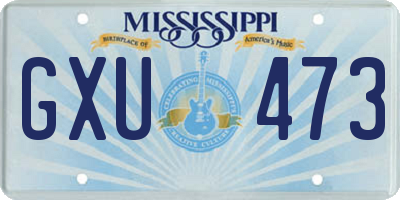 MS license plate GXU473